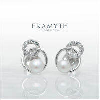 Eramyth Jewelry : ต่างหู มุกแท้ ปักก้าน (Silver925) ดีไซน์แฟชั่นนิยม ฝ้่งเพชรสวิส CZ (พร้อมส่ง)