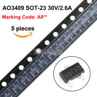 5pcs AO3409 SOT-23 AO3409L P-channel 30V/2.6A MOSFET new original Marking Code A9** A91V A92V A9TV