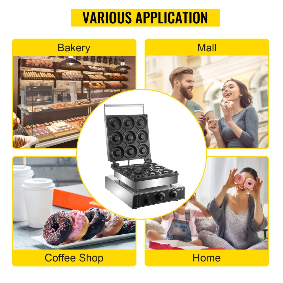 Donut Maker Machine Electric Doughnut Baker Maker Machine 110V Commercial Use Nonstick, Temperature 122-572?,Commercial Waffle for Restaurant and Home - 3