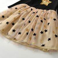 【jeansame dress】 KidsWinter Dresses ForStar SequinsDress Girl Long Sleeve Party Vestidos GirlsChildren Clothing