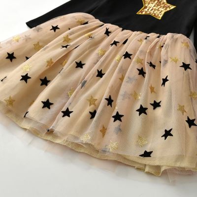〖jeansame dress〗 KidsWinter Dresses ForStar SequinsDress Girl Long Sleeve Party Vestidos GirlsChildren Clothing