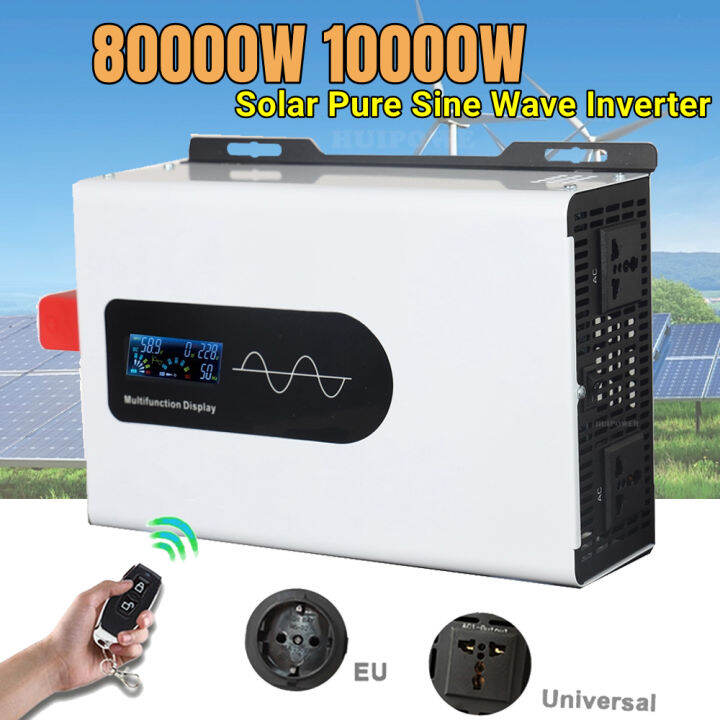 8000W Pure Sine Wave Inverter DC 12V 24V To AC 220V - 230V EU