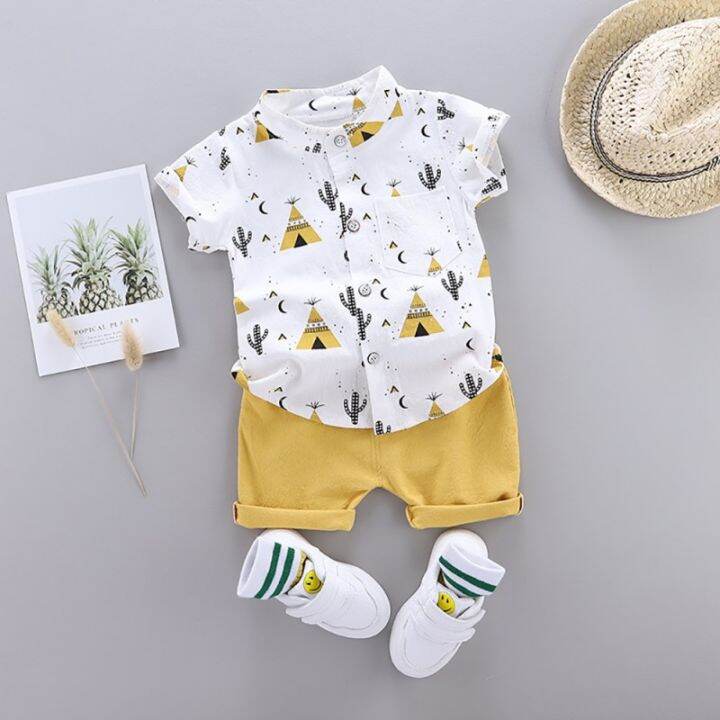 boys-half-sleeved-suit-3-months-4-years-old-baby-pyramid-shirt-shorts-two-piece-mother-infant-house