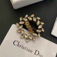 ต้นฉบับ Spanish Loewe stone brooch 2022 new brooch D letter temperament trendy fine accessories trend pin advanced autumn and winter fashion accessories