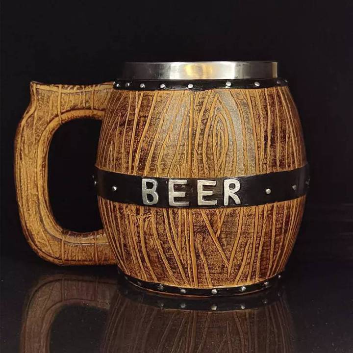แก้วถังไม้ใส่เครื่องดื่ม-550ml-ไม้-สแตนเลส-แก้วใส่เบียร์-แก้วถังไม้ใส่เบียร์-แก้วไม้-ถังไม้ใส่เบียร์-สินค้าพร้อมส่ง