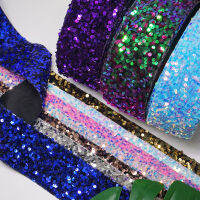 3 inch 75MM Double color Sequin Fabric Reversible Sequin Ribbon