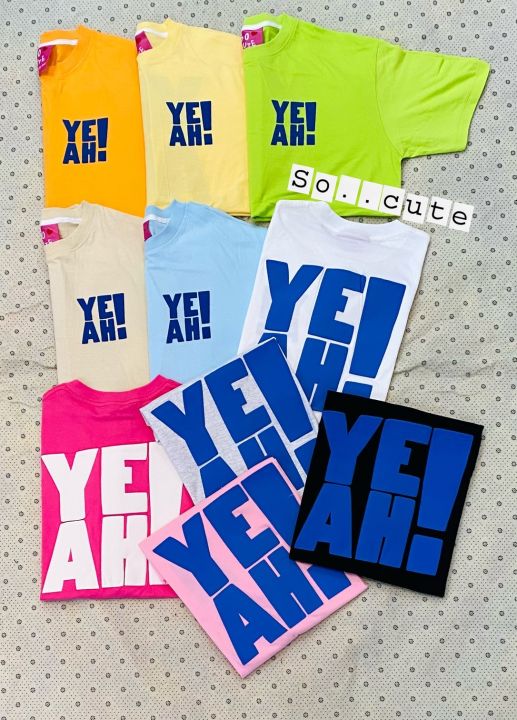 พร้อมส่ง-เสื้อยืดสกรีนลายข้อความ-yeah