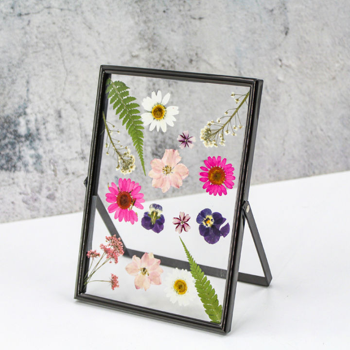 กรอบรูปดอกไม้แห้งนอร์ดิกใสตั้งโต๊ะรูปตัวยู8นิ้วกรอบรูปแก้วอะคริลิคสุดสร้างสรรค์เหลี่ยม