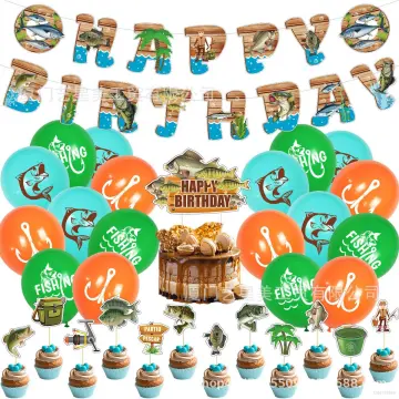 Fishing 1st Birthday Decorations, Our Little Man Is The Big One Backdrop Gone  Fishing Balloon Garland Arch Kit Retro for Boys O Fishally One First Birthday  Party Supplies 
