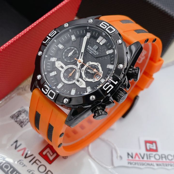 naviforce-นาฬิกาข้อมือชาย-แบรนด์แท้-กันน้ำ-100-พร้อมกล่องแถมฟรี-สายยาง-เข็มเล็กใช่ได้-หน้าปัด-45-มม-พร้อมบอกวันที่