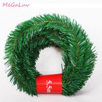 5.5M Pine Needle Rattan Vine Christmas Pendant Decoration Ornaments Xmas Party Hanging Tinsel Green Leaf Garden Xmas