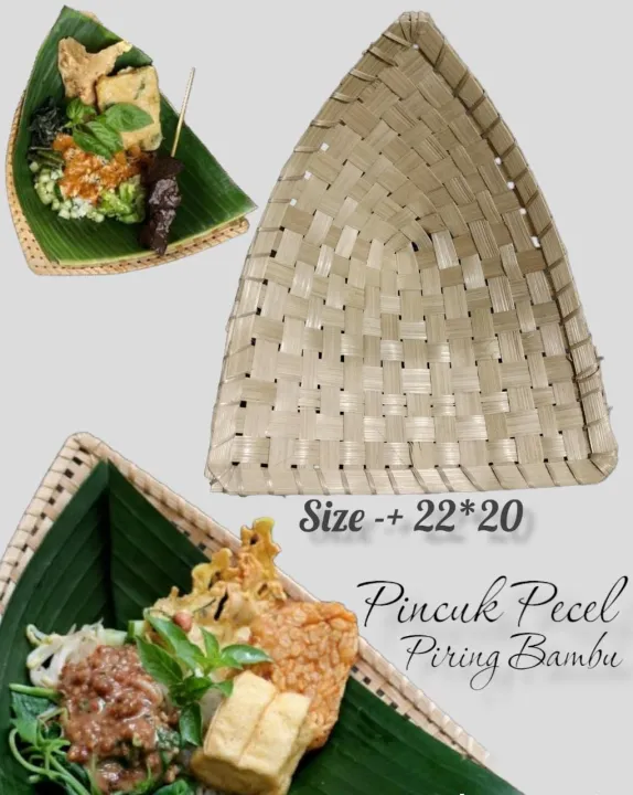 Pincuk Bambu Pincuk Pecel Piring Bambu Anyaman Bambu Piring Tradisional