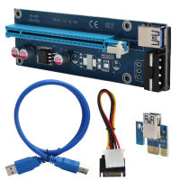 สาย USB PCIE อะแดปเตอร์ไรเซอร์การ์ดต่อการ์ดจอ16ชิ้นจาก1X เป็น PCI-E สาย USB3.0สายไฟ15พินขนาด50ซม.