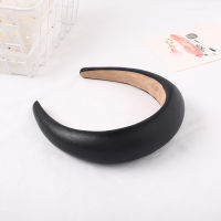 Womens Sponge Headband Vintage Party Headband Sweet Style Headband PU Leather Headband Wide Padded Headband