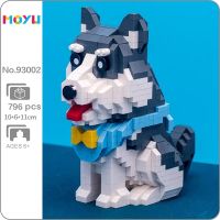 Moyu 93002 Animal World Siberian Husky Dog Bow Scarf Pet Doll Model Mini Diamond Blocks Bricks Building Toy for Children no Box