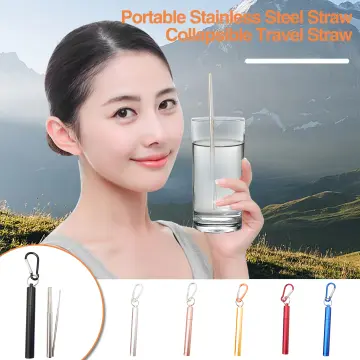 UPORS 1Pc Foldable Straw Food Grade Silicone Reusable Straw with Box  Environmentally Friendly Collapsible Straw for 20oz Tumbler