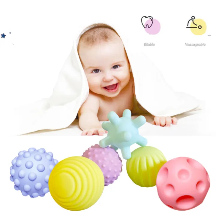 Baby Toy Boxed soft rubber hand grasping ball Manhattan tactile sensing