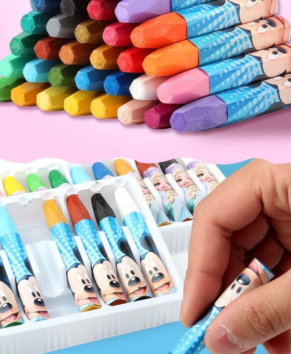 สี-สีเทียน-เครื่องเขียน-สีระบาย-งานศิลปะ-ดินสอสี-สีวาดรูป-สีเทียน-24-สี-ลายดิสนีย์