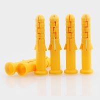 ♣ 100/50/25Pcs M6 M8 M10 Yellow Plastic Expansion Tube Pipe Wall Anchors Plugs Expansion With Expansion Head Drywall Screw Kit