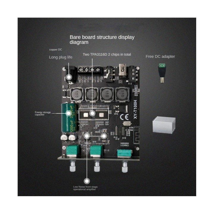 xy-t100h-bluetooth-5-0-tpa3116d2-100wx2-digital-amplifier-board-accessory-parts-with-front-high-bass-adjustment