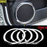 4pcs For Dodge Caliber 2006-2012 Car Door Audio Shelf Chrome Speakers Cover Trim Bezel SubWoofer Frame Garnish Accessories