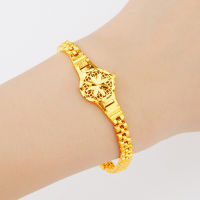 Gold Plated Saudi Gold Ladies Bracelet Bangkok Korea Gold สร้อยข้อมือดอกทานตะวัน Ladies Girl Birthday