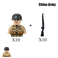 Kids Toys WW2 Mini Military Figures Building Blocks 4 Side Design US UK German Army France Soldiers Toys For Boys Birthday Gifts