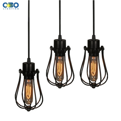 Simple Black Metal Painted Vintage Pendant Lamps Indoor Wire Cord 1.2-1.5m Pendant Lights E27 110-240V Free Shipping