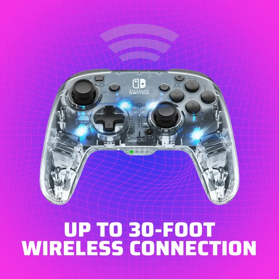 PDP Gaming Afterglow Wireless Nintendo Switch Pro Controller: Prismatic RGB  LED Lighting, Full Motion Control Gamepad, Customizable Paddle Buttons