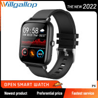 2021Willgallop P6 BT Call SmartWatch Wristband Men Women Sports Clock Heart Rate Monitor Fitness Smartwatch For Android ios