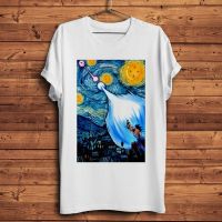 The Starry Night Kamehameha Funny T Shirt Men Cool Van Gogh Tshirt Homme