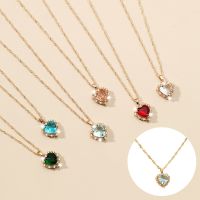 Fashion Heart Pendant Necklace For Women Lovers Gold Color Clavicle Chain Chocker Female Cute Zircon Charm Jewlery Gifts 2021