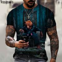 Street trend loose size European and American fashion leisure 3D printing t-shirt mens short sleeve T-shirt BYCK brand top Tees