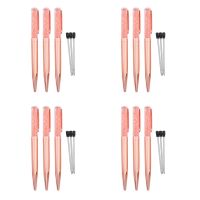 Rose Gold Pen Bling Crystal Ball Point Pen Black Ink Pen with 12 Extra Refills (Rose Gold 12 Pack)