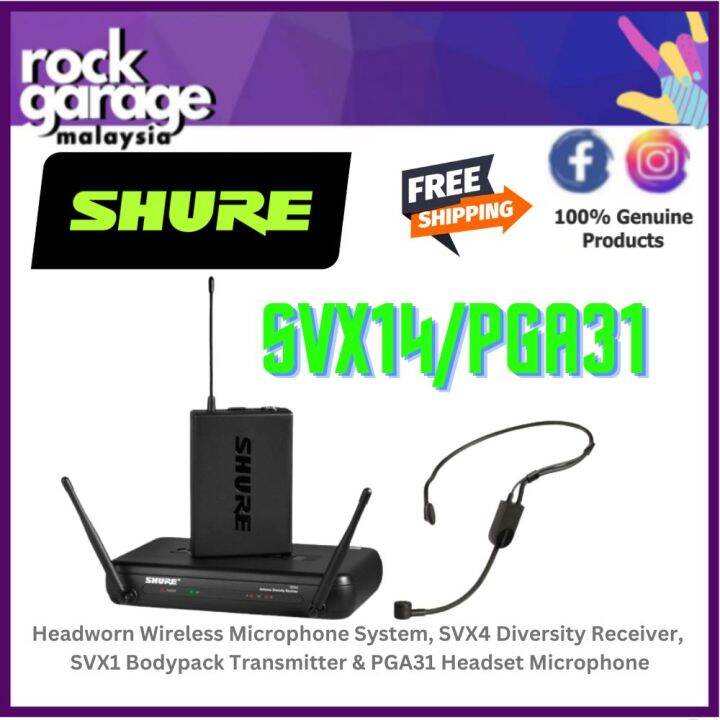 Shure SVX14/PGA31 Headworn Wireless Microphone System (SVX4/SVX1/SVX14
