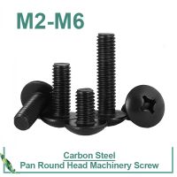 100Pcs/lot TM Screws Phillips Truss Mushroom Head Screw M2 M2.5 M3 M3.5 M4 M5 M6 Black Plated Electronic Carbon Steel Screws Nails Screws  Fasteners