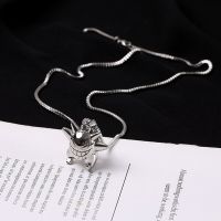 New Pokemon Titanium Steel Necklace Men Women Kawaii Cartoon Figure Gengar Hip Hop Pendant Sweater Chain Accessories Aldult Gift