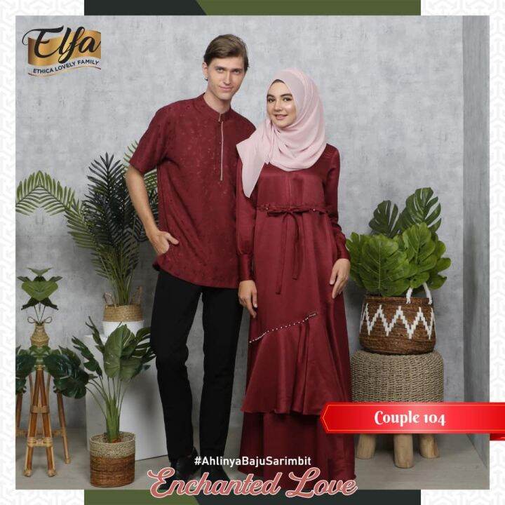 Baju Muslim Ethica Couple 104 Maroon Kagumi 186 dan Kahfi 131 Lazada