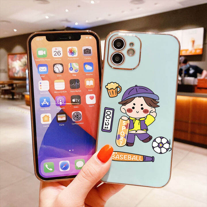 ggk-เคสเคสสำหรับ-apple-iphone-15-plus-15-pro-15-pro-max-เคสฟุตบอลเบสบอลลายการ์ตูนฟรีสายคล้องสเก็ตบอร์ดกีฬาเด็กผู้ชายเคสขอบสี่เหลี่ยมเคสโทรศัพท์ชุบเคลือบได้อย่างหรูหราเคสโทรศัพท์นิ่ม