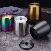 【 Party Store 】 Stainless Steel Ashtray with Lid for Cigarettes Windproof Outdoor Cigar Ashtray Ash Tray Ash Holder Home Smoking Accessories