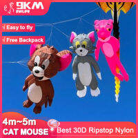 9KM 4M เมาส์5M Cat Kite Line ซักรีดจี้ Soft Inflatable Show Kite สำหรับ Kite เทศกาล30D Ripstop ไนลอนพร้อมกระเป๋า