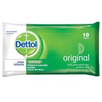 Delttol เดทตอล ออริจินัล ผ้าเช็ดทำความสะอาดผิว แบบเปียก 10 แผ่น (8850360028764)