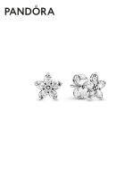 แพนดอร่า Pandoraˉ Stud earrings Pandoraˉ 925 Silver Sparkling Snowflake Earrings Womens Jewelry 299239C01 ต่างหูPandoraˉ