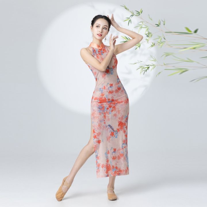 hanfu-square-classical-dance-gauze-printed-cheongsam-suit-square-dance-oriental-classical-cheongsam-dance-practice-skirt