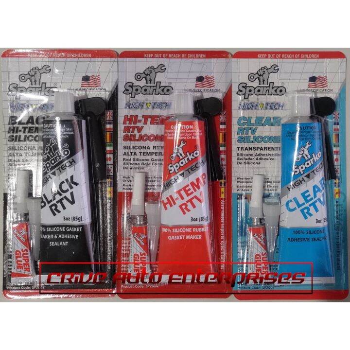 GENUINE Sparko Silicone Rubber Gasket Maker HiTemp RTV (85g / 3oz