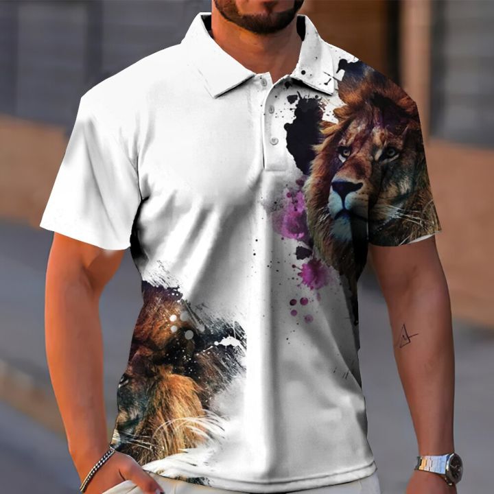 animal-polo-shirt-ferocious-tiger-3d-printing-summer-short-sleeve-top-fashion-streetwear-breathable-oversized-man-clothing