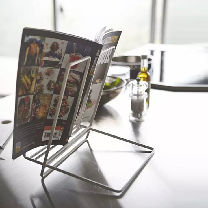japanese-style-multifunctional-magazine-recipe-rack-ipad-stand-desktop-folding-vertical-display-rack-ins-iron-book-shelf