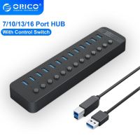 ORICO USB HUB 3.0 USB 3.0 Hub Multi USB Splitter Hub Use Power Adapter 7/10/16 Port Multiple Expander USB 3.0 Hub with Switch