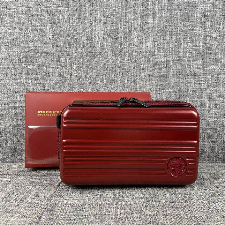 Starbucks Maroon Mini Luggage Crossbody Bag Case Box available Lazada