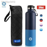 ☊◇✜ 20pr3412 FJbottle-Frasco térmico de aço inoxidável garrafa água esportiva fitness ar livre grande capacidade vácuo 1000ml 18/10